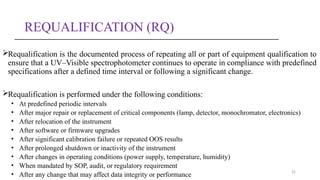 Requalification Project QUALIFICATION OF UV-VISIBLE SPECTROMETER.pptx