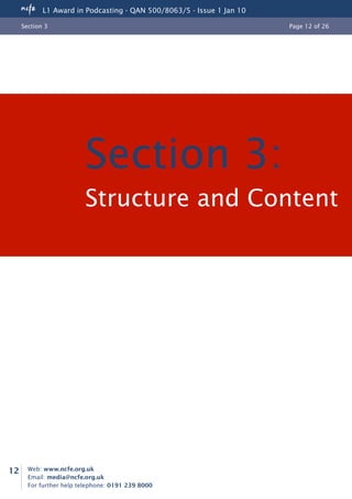 Qualification specification