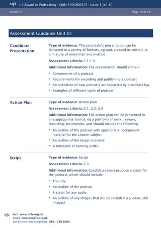 Qualification specification