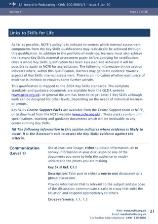 Qualification specification