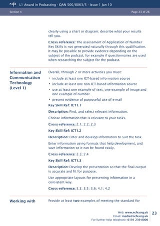 Qualification specification
