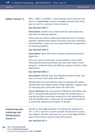 Qualification specification