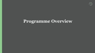 9
Programme Overview
 