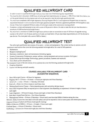 Qualified Millwright Qualifications