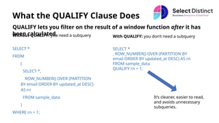 Qualify Sql Examples BigQuery: Find Duplicates Using WHERE, QUALIFY and HAVING | PPTX