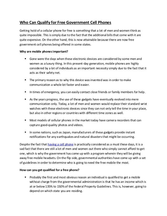 Qualify for Free Phones