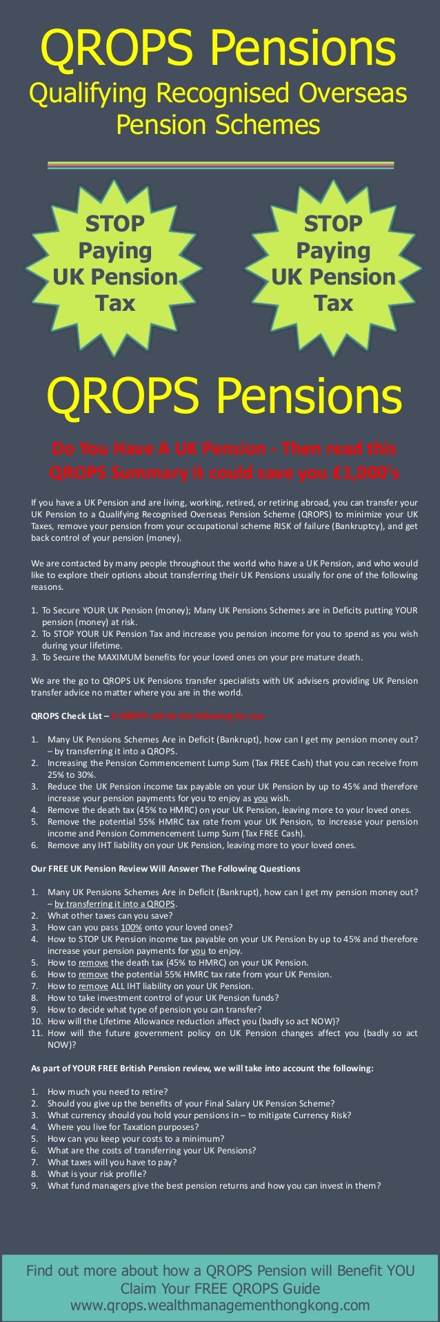 Qualifying Recognised Overseas Pension Scheme QROPS