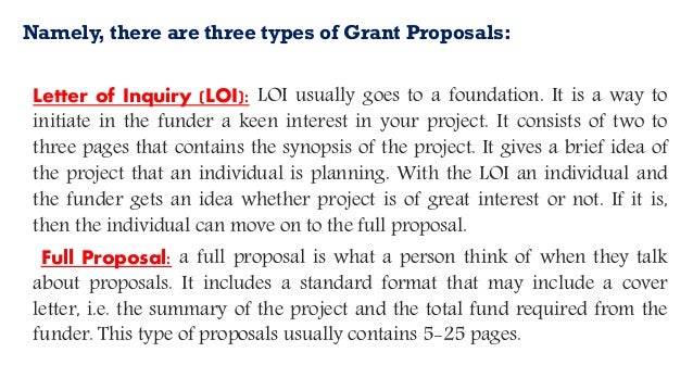 pix Types Of Proposals And Grants slideshare