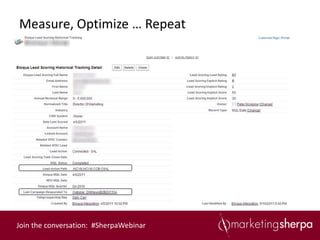 Measure, Optimize … Repeat




Join the conversation: #SherpaWebinar
 