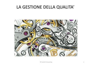 LA GESTIONE DELLA QUALITA’
1© Castelli Consulting
 