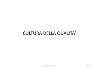 CULTURA DELLA QUALITA’
21© Castelli Consulting
 