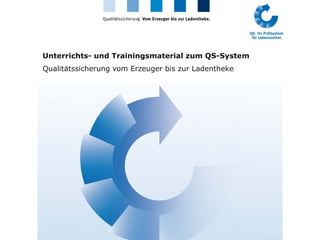 Unterrichts- und Trainingsmaterial zum QS-System
Qualitätssicherung vom Erzeuger bis zur Ladentheke
 