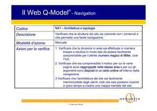 Il Web Q-Model                  ©
                                       - Navigation


                         NA1 – Arc...