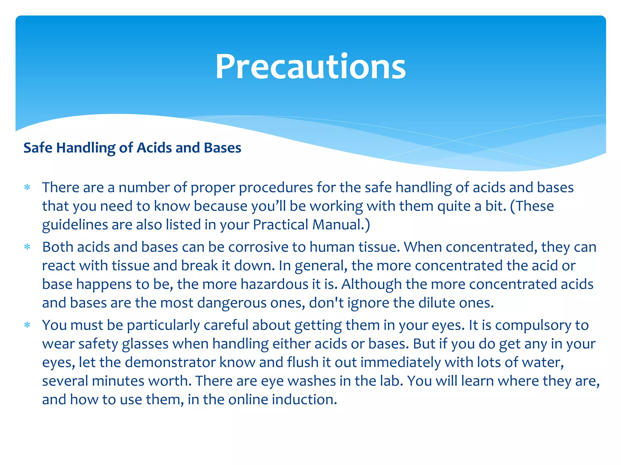 Safety in the Laboratory
 