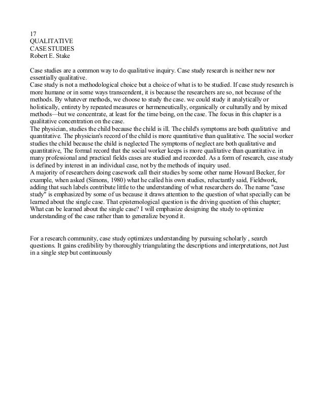 Qualitative cases study