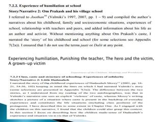 Experiencing humiliation, Punishing the teacher, The hero and the victim,
A grown-up victim
 