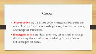 pr1 q2 - lesson 1 (coding qualitative data).pptx... Qualitative Data Analysis Coding in Qualitative Research | PPTX