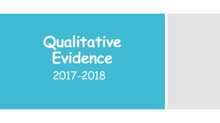 Qualitative
Evidence
2017-2018
 