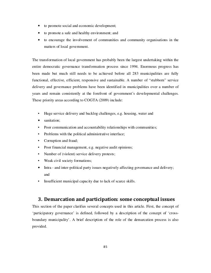 essay of service delivery protest