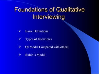 Qualitative Interviewing Ppt