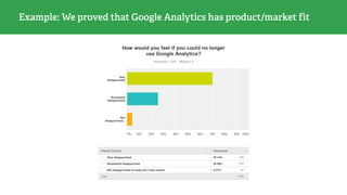 Example: We proved that Google Analytics has product/market fit
 