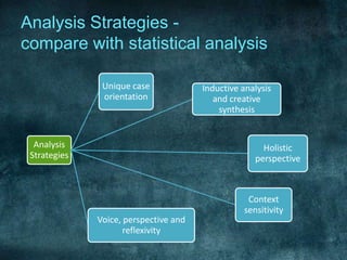 Analysis Strategies - compare with statistical analysis