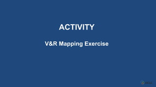 ACTIVITY
V&R Mapping Exercise
 