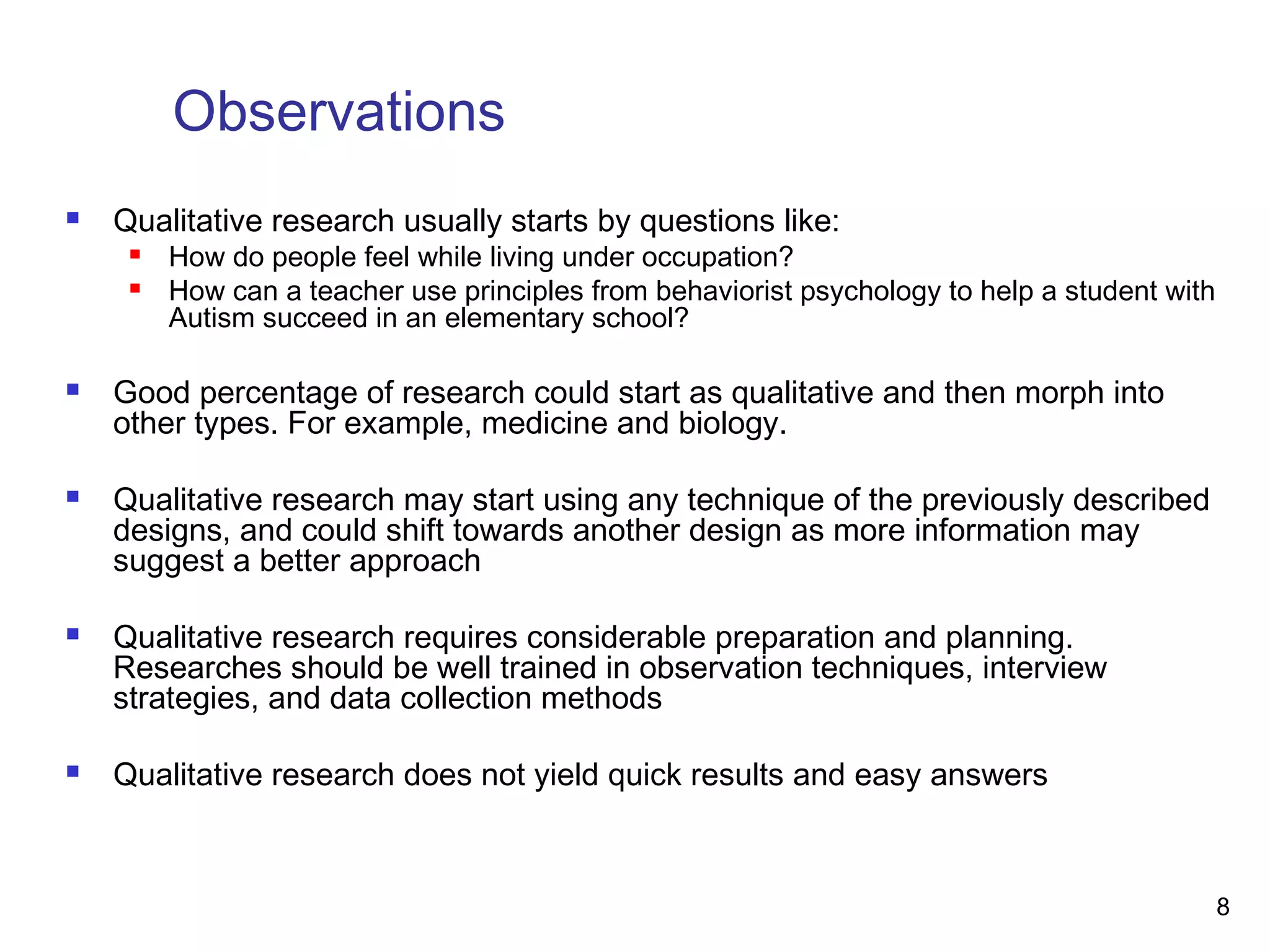 Qualitative research designs | PPT