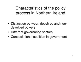 Non Devolved Map Qualitative research and policy making in northern ireland barriers ...