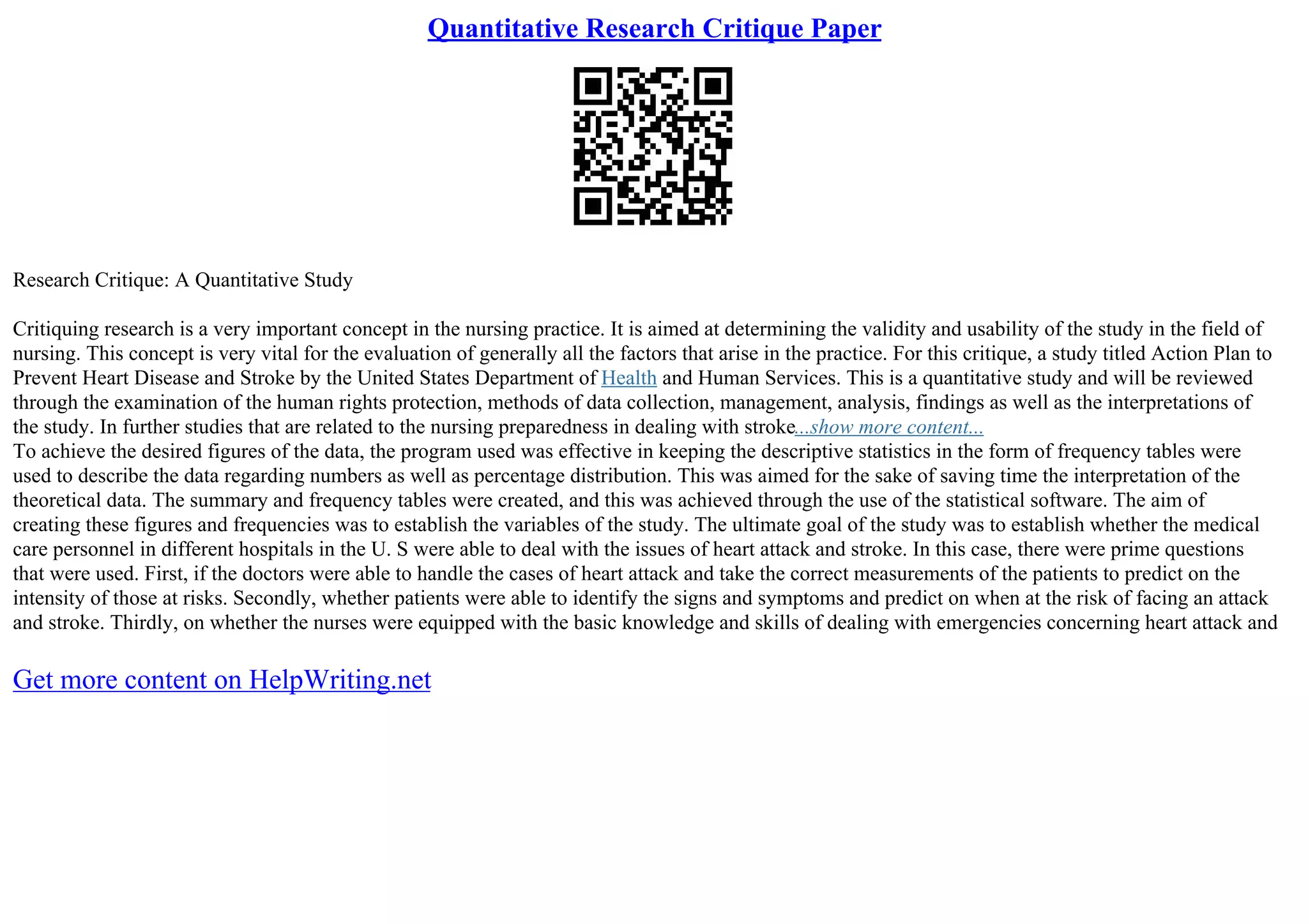 Qualitative Research Critique Pdf