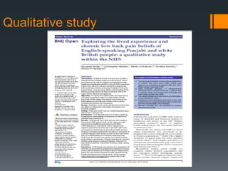 Qualitative study
 