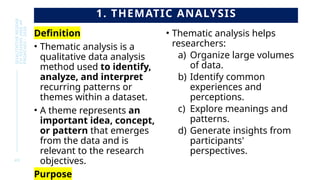 Def Thematic Data Comprehensive Guide to Qualitative Research Designs and Philosophical ...