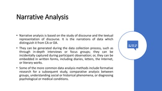Narrative Analysis Example Qualitative research trends | PPTX