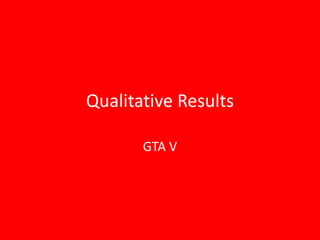 Qualitative Results 
GTA V 
 