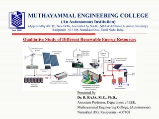 Qualitative study of different renewable energy resources | PDF