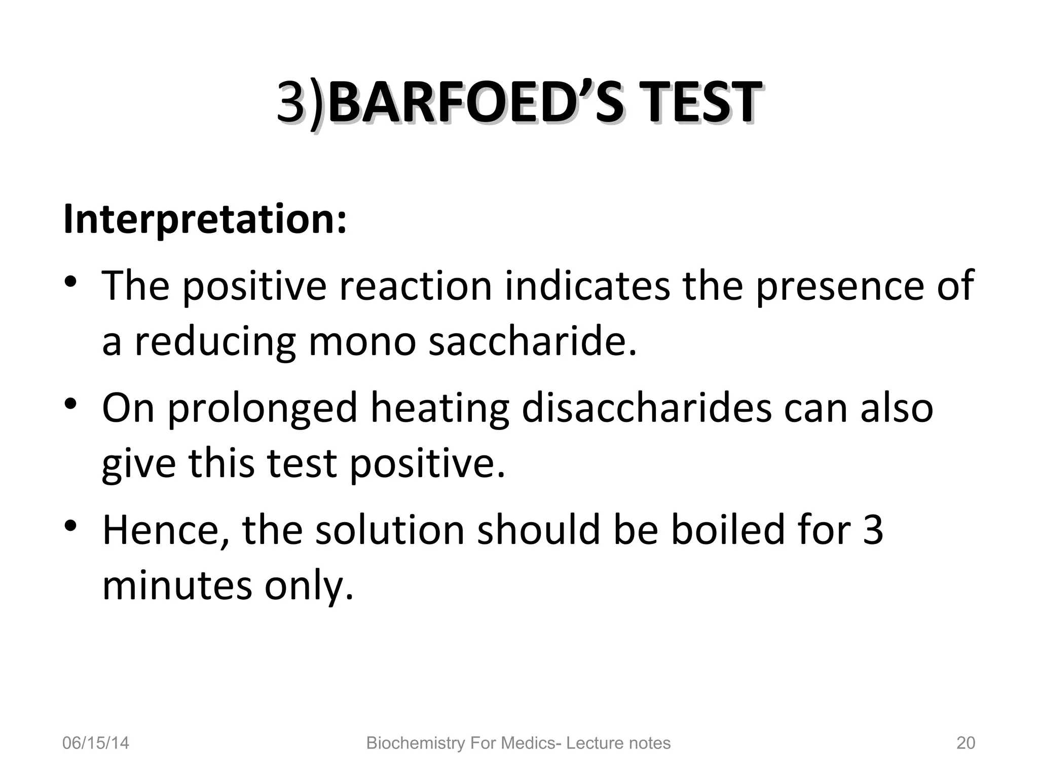 Qualitative tests for carbohydrates | PPT