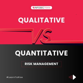 #LearnToRise
QUALITATIVE
RISK MANAGEMENT
QUANTITATIVE
 