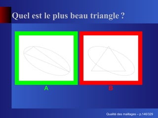 Quel est le plus beau triangle ?




         A                 B



                                ´
                          Qualite des maillages – p.146/329
 
