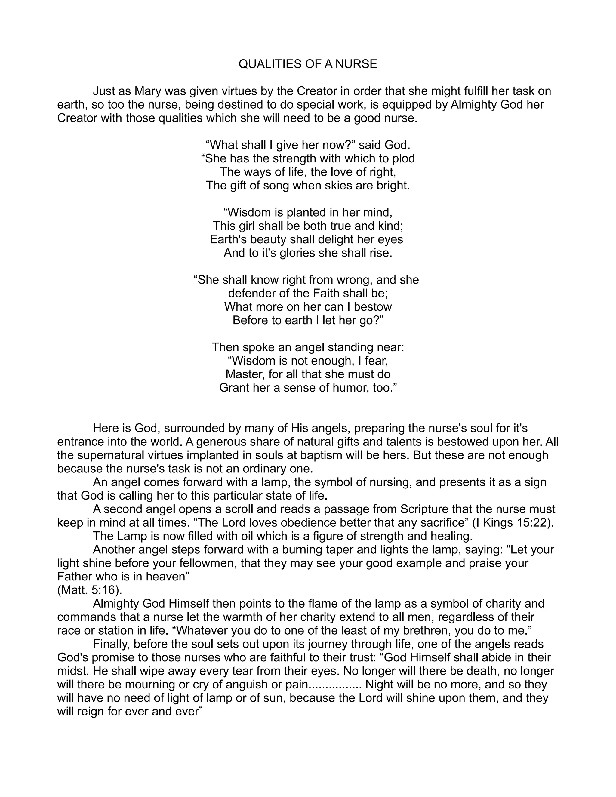Qualities of a nurse pdf
