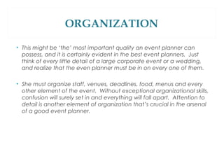 Qualities of a Good Event Planner | PPT