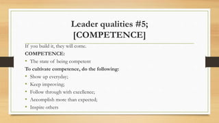 Qualities of a good leader | PPTX