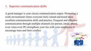 Qualities of a good manager | PPTX