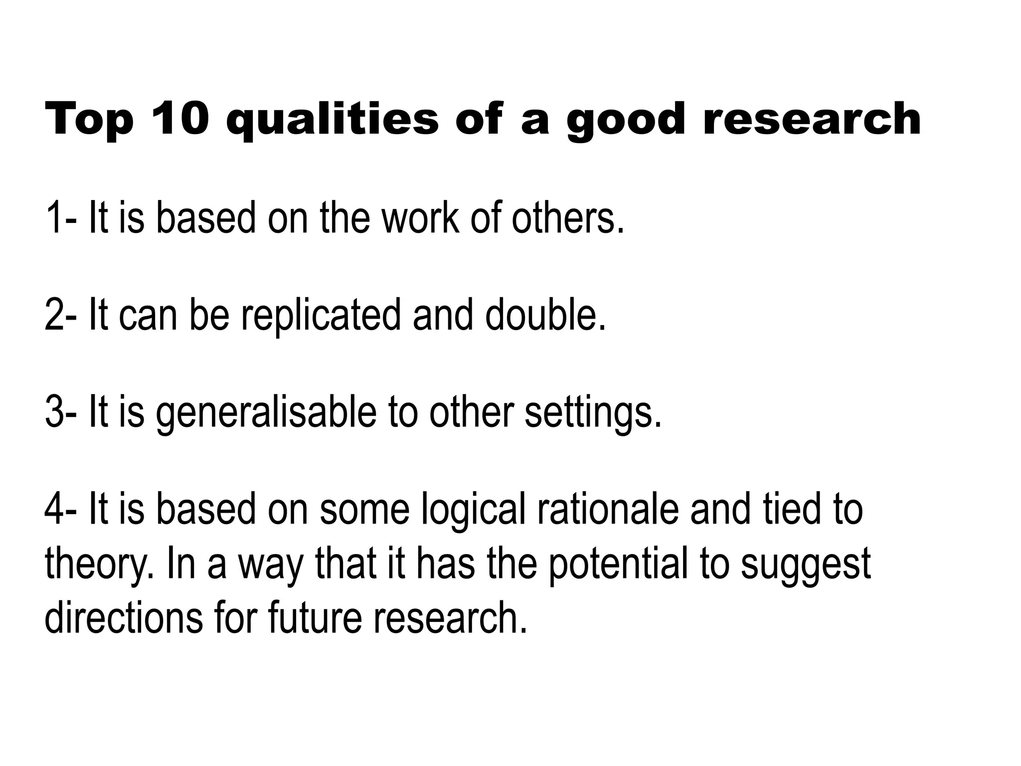 Qualities of a good research | PPTX