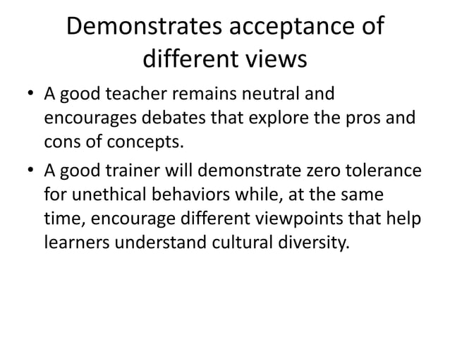 Qualities Of An Excellent Trainer PPT