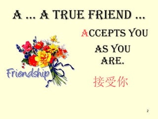 Qualities Of A True Friend ( In English & Chinese ) | PPT