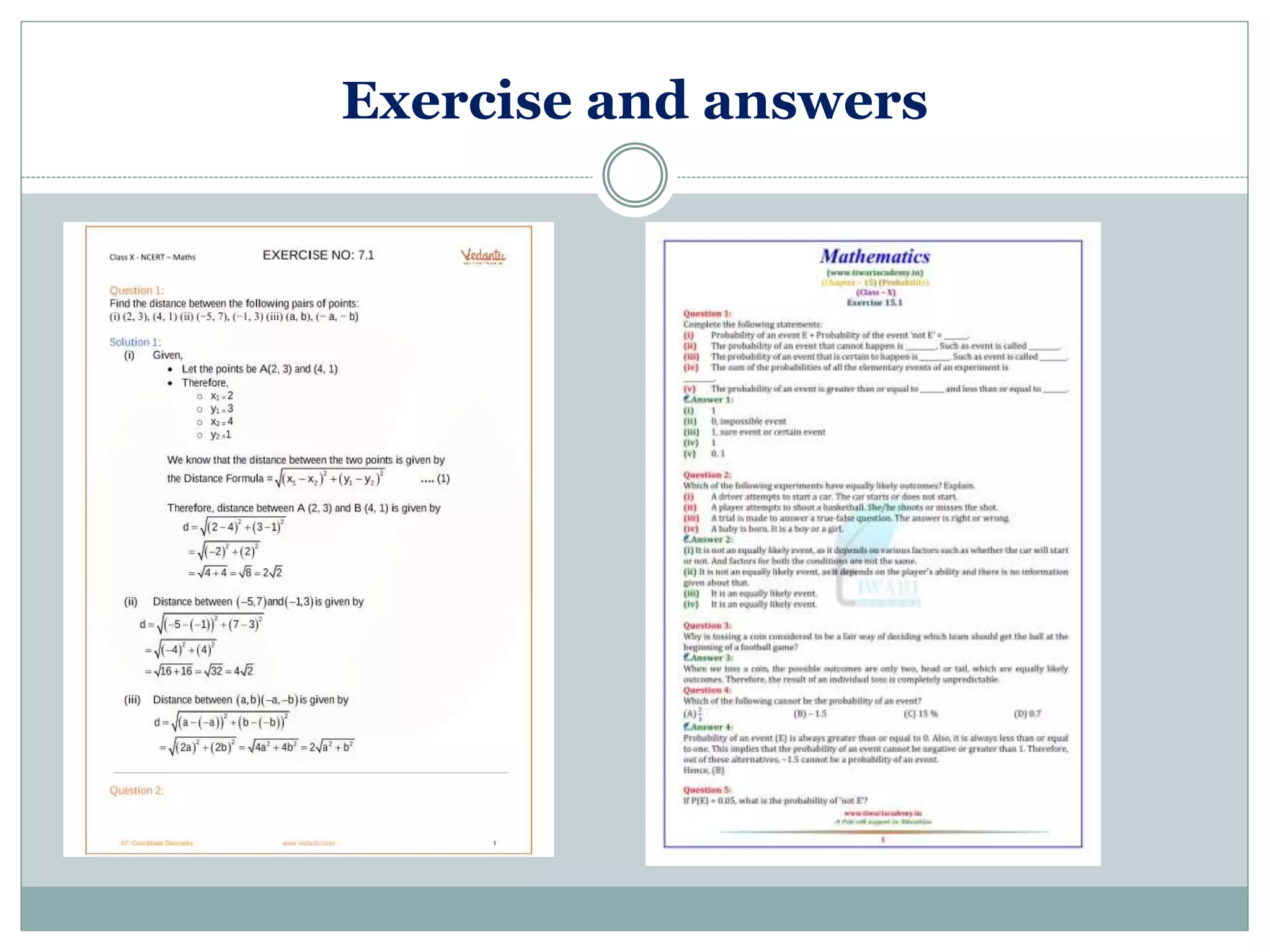 Exercise and answers
 