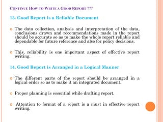 Qualities of good report | PPTX