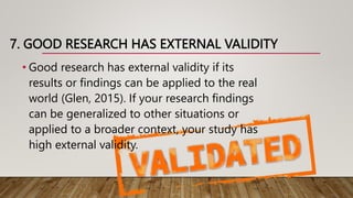 The Qualities of Good Academic Research | PPTX