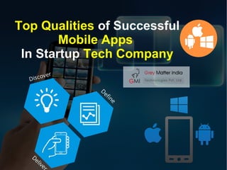 Top Qualities of Successful
Mobile Apps
In Startup Tech Company
 