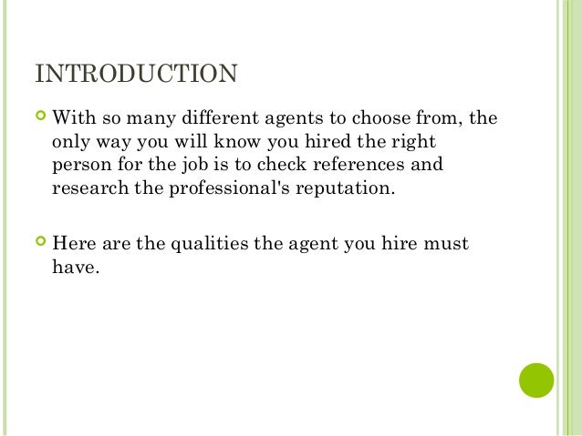 reference for real estate agent
